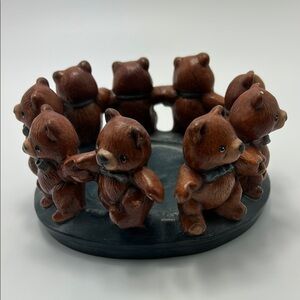 Adorable Brown Bear Figurine Circle